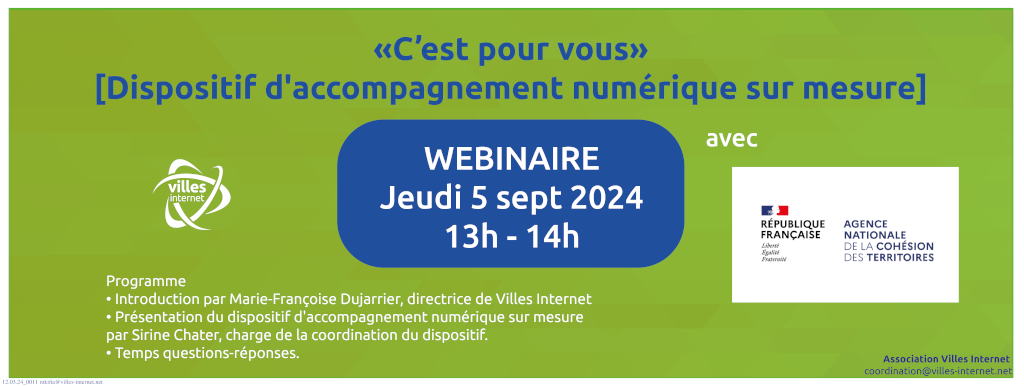 Dispositif d'accompagnement sur mesure ANCT : webinaire "c'est pour vous" du 5 septembre 2024 (visuel)